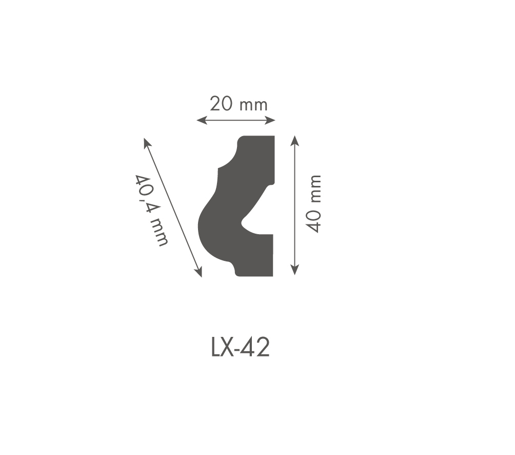 Bagheta decorativa DYNAMIC Bg Lx42, 4 x 200 cm, 20 mm
