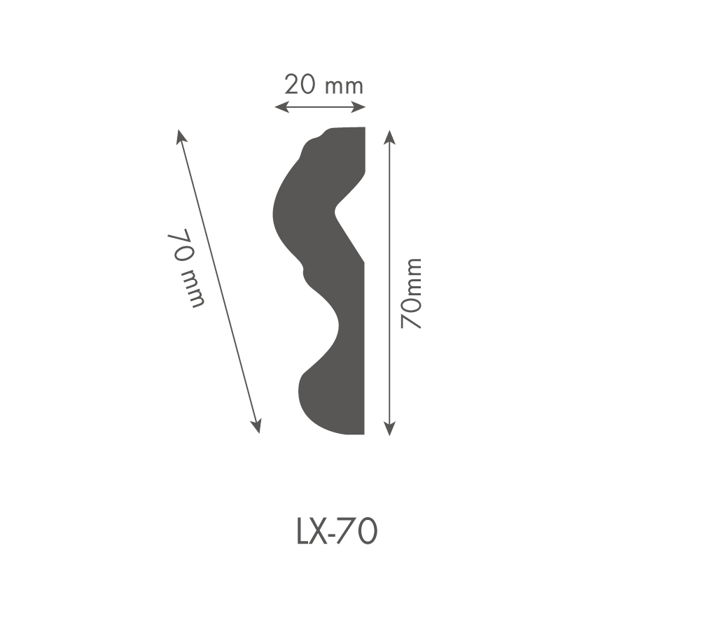 Bagheta decorativa DYNAMIC Bg Lx70, 7 x 200 cm, 20 mm