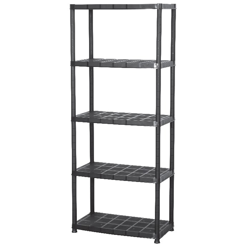 Raft 5 polite, 170 x 70 x 38 cm, plastic, negru