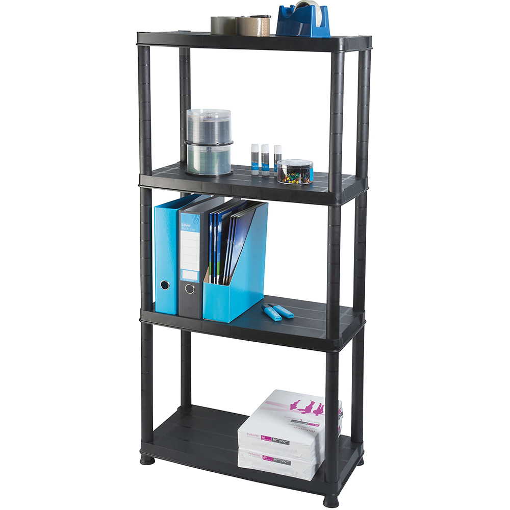 Raft 4 polite, 130 x 61 x 31 cm, plastic, negru
