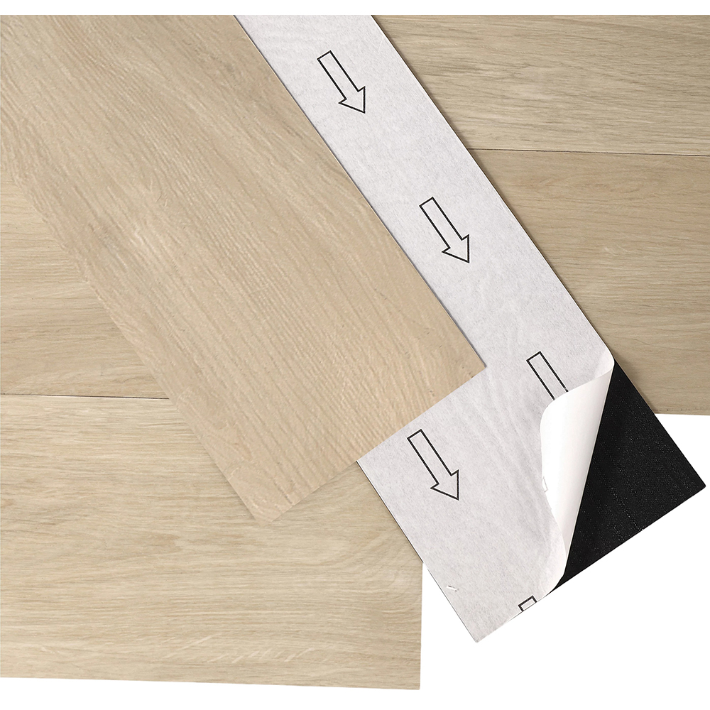 Placa autoadeziva din vinil Poprock GOODHOME, 91.4 x 15.2 x 0.2 cm, acoperire 2 metri patrati, PVC, aspect de lemn natural