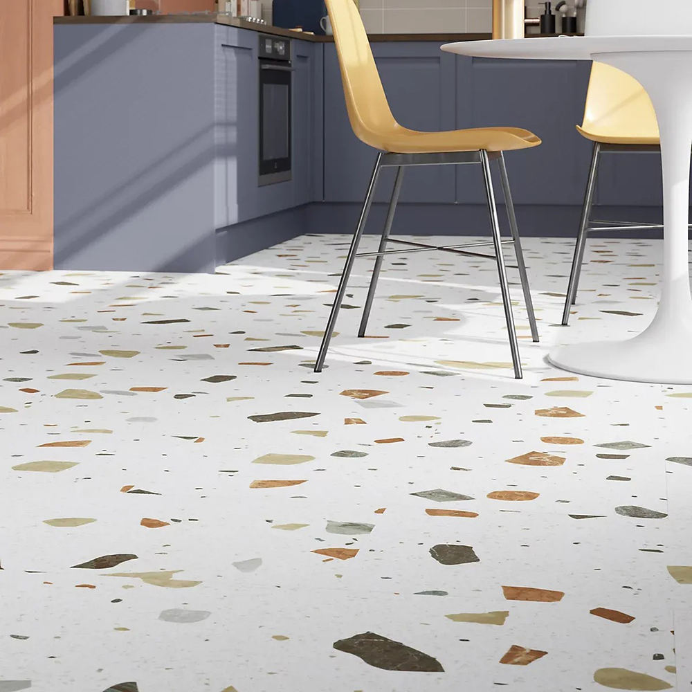 Parchet vinil compozit GOODHOME Mambo Terrazo, 80 x 40 cm, 1.92 mp, multicolor