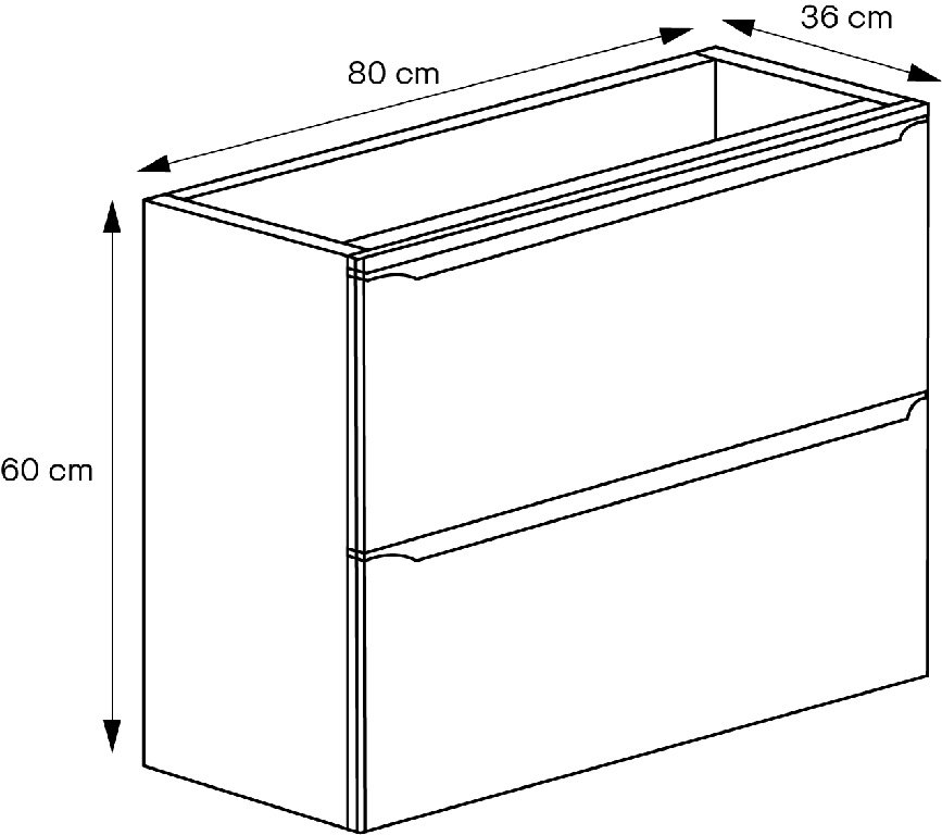 Masca lavoar GoodHome Imandra, suspendata, 80 x 36 x 60 cm, alb