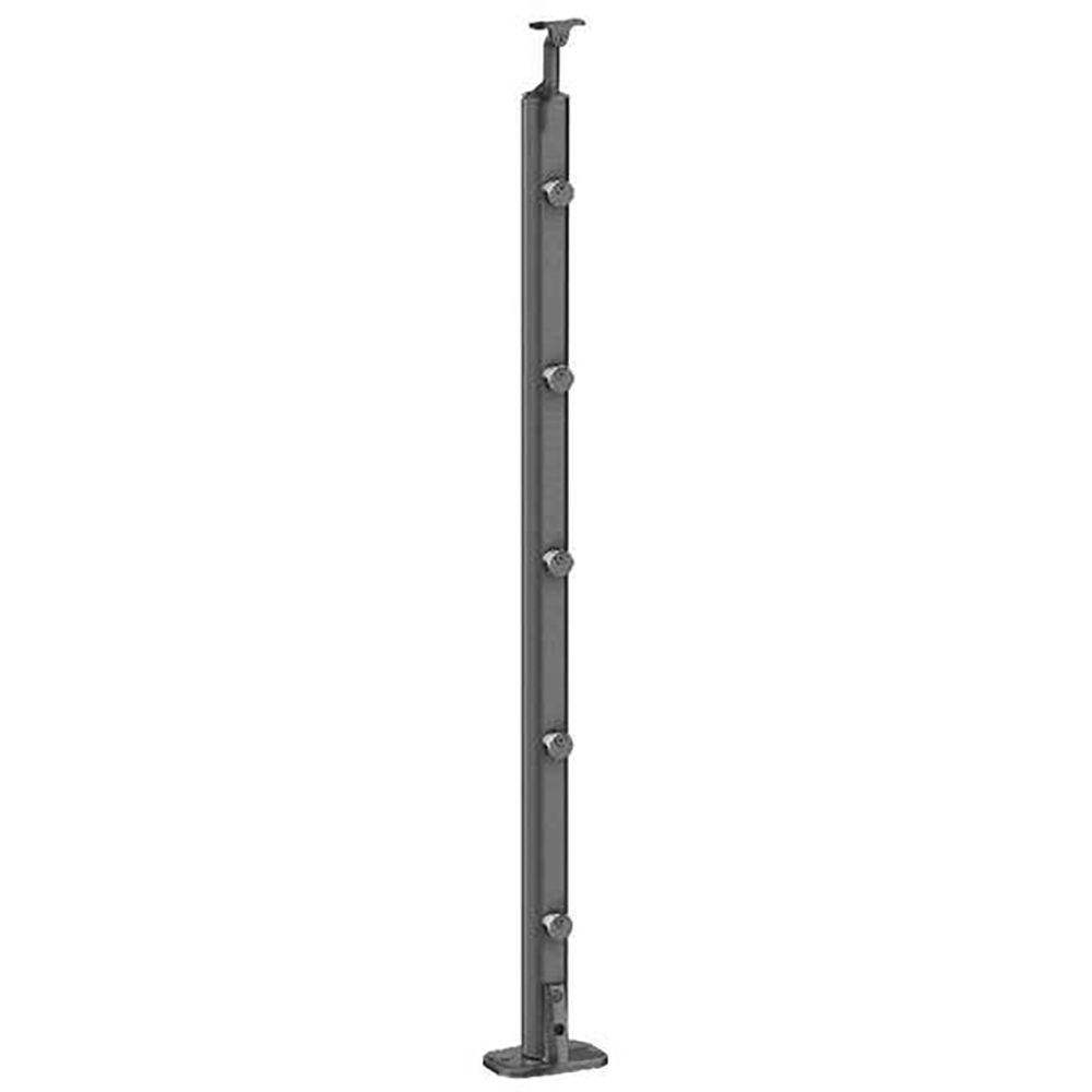 Stalp pentru balustrada Barranco FORTIA, aluminiu, negru