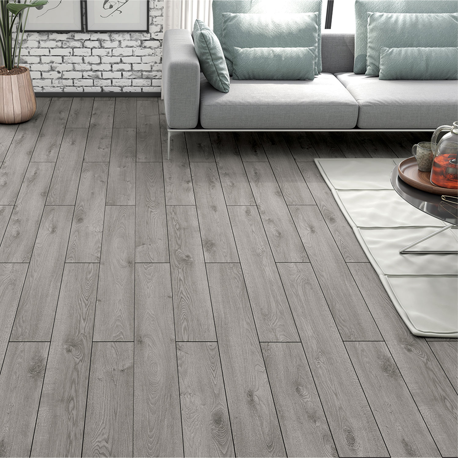 Parchet laminat Elbruz, 12 mm, AC5, CL33, Emboss, 1.35 mp/cutie, gri mat