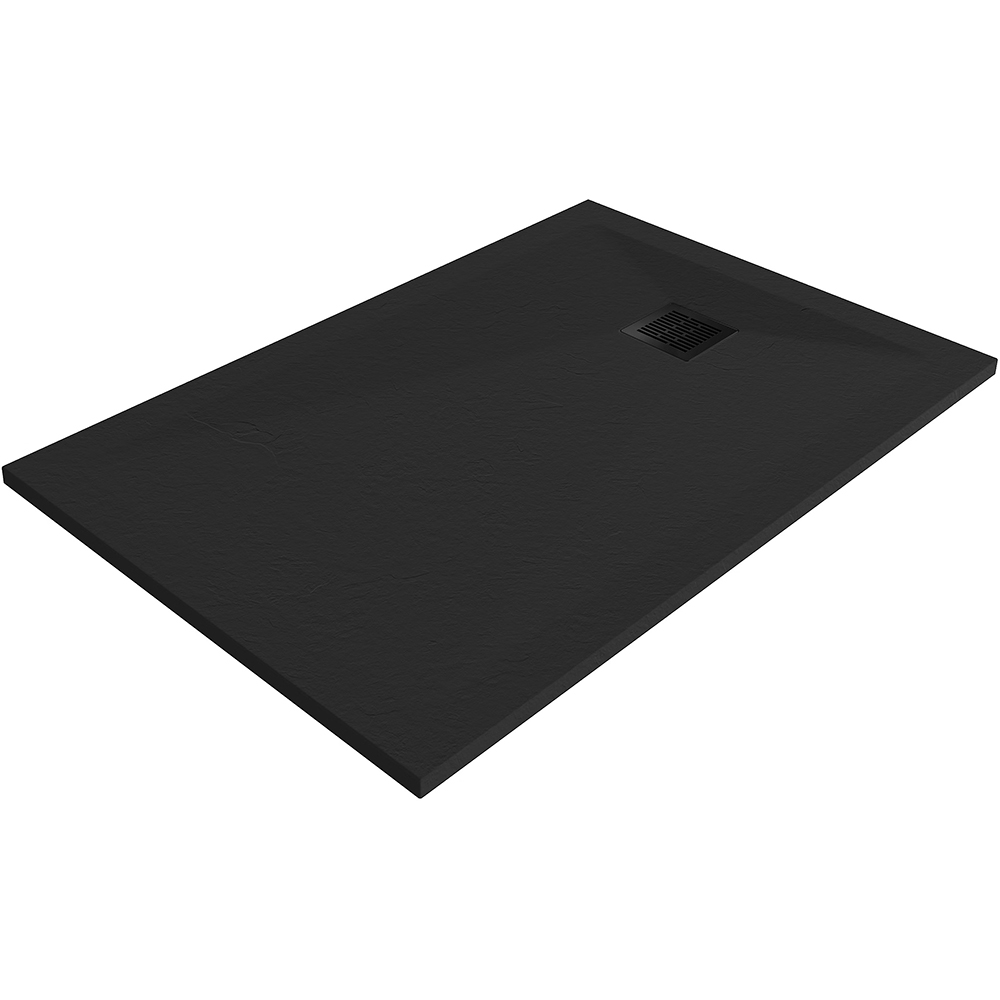 Cadita dus GOODHOME Douro, rasina, 140 x 90 cm, negru