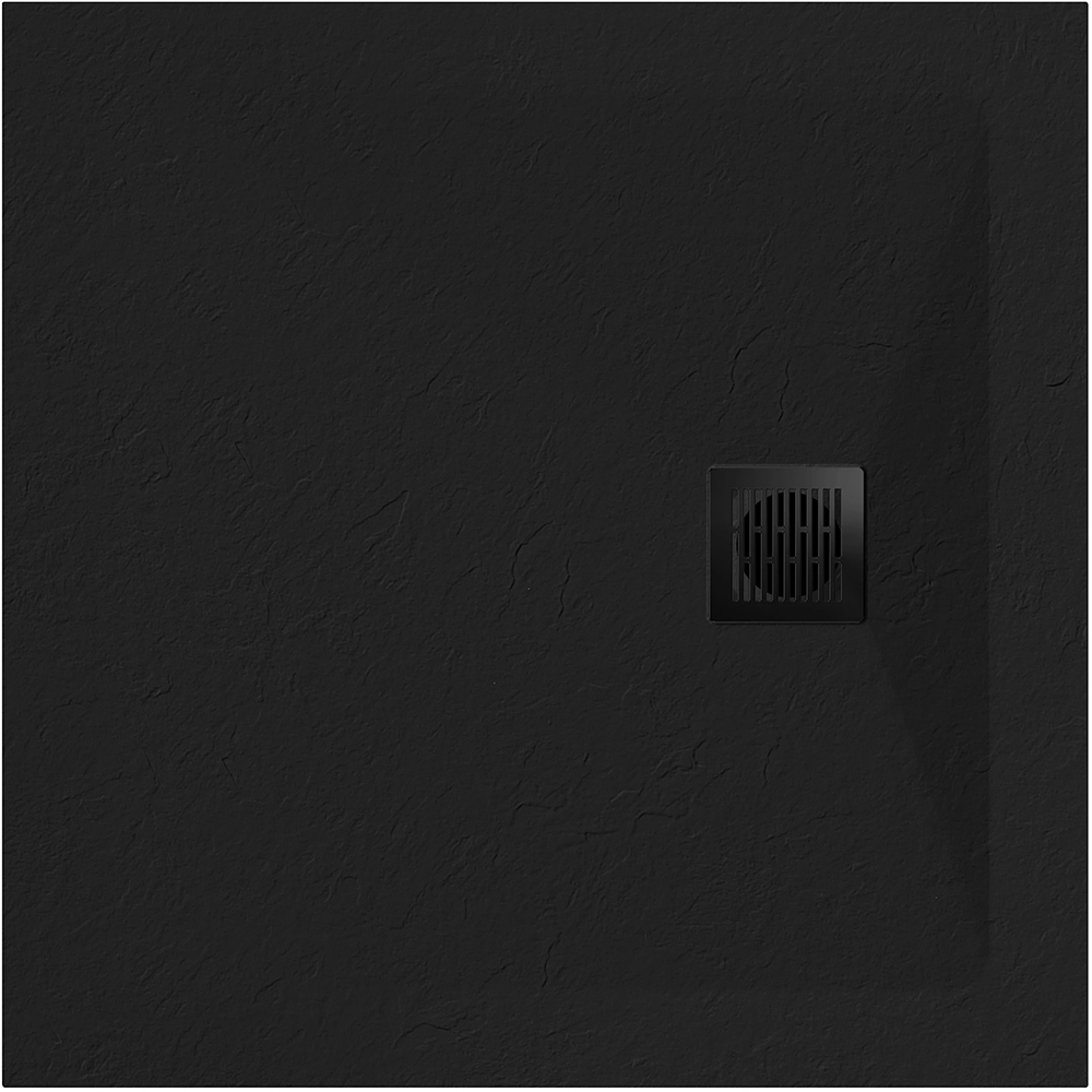 Cadita de dus GOODHOME, 80 x 80 cm, rasina, negru