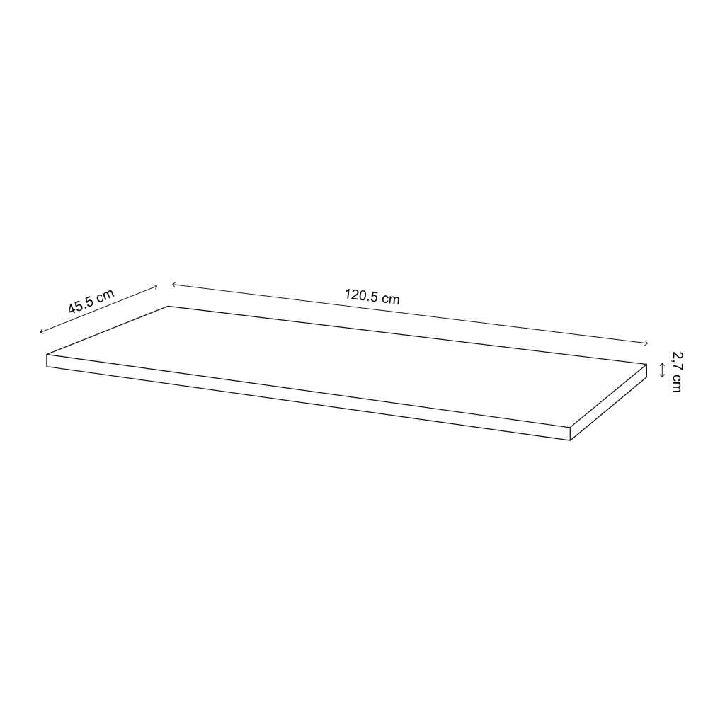 Blat lavoar baie GoodHome Hartland, 120.5 x 45.5 x 2.7 cm, stejar