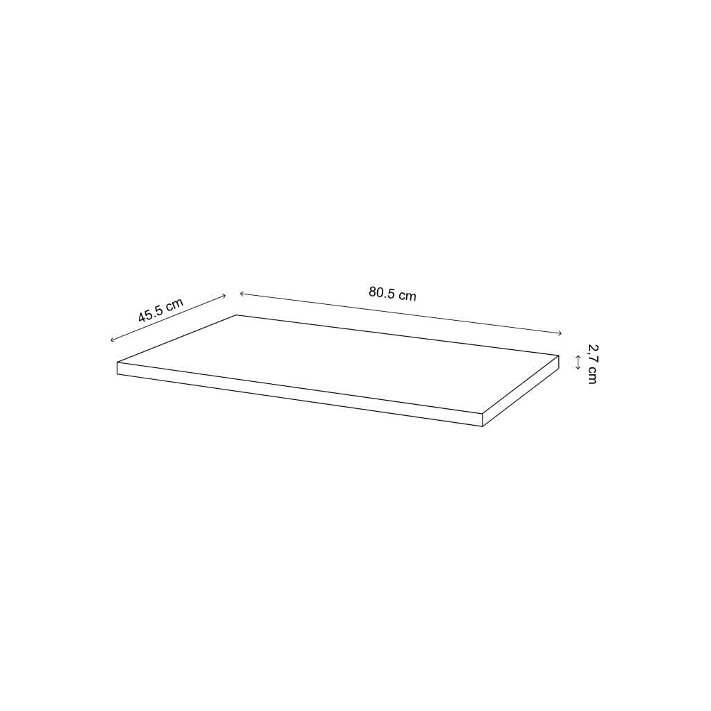Blat lavoar baie GoodHome Hartland, 80.5 x 45.5 x 2.7 cm, stejar