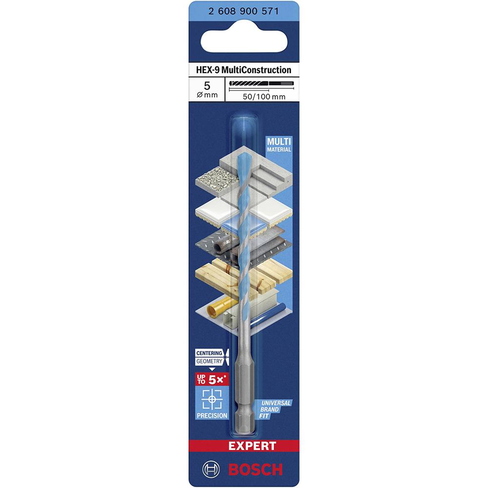 Burghiu HEX-9 BOSCH Expert, 5 x 50/100 mm