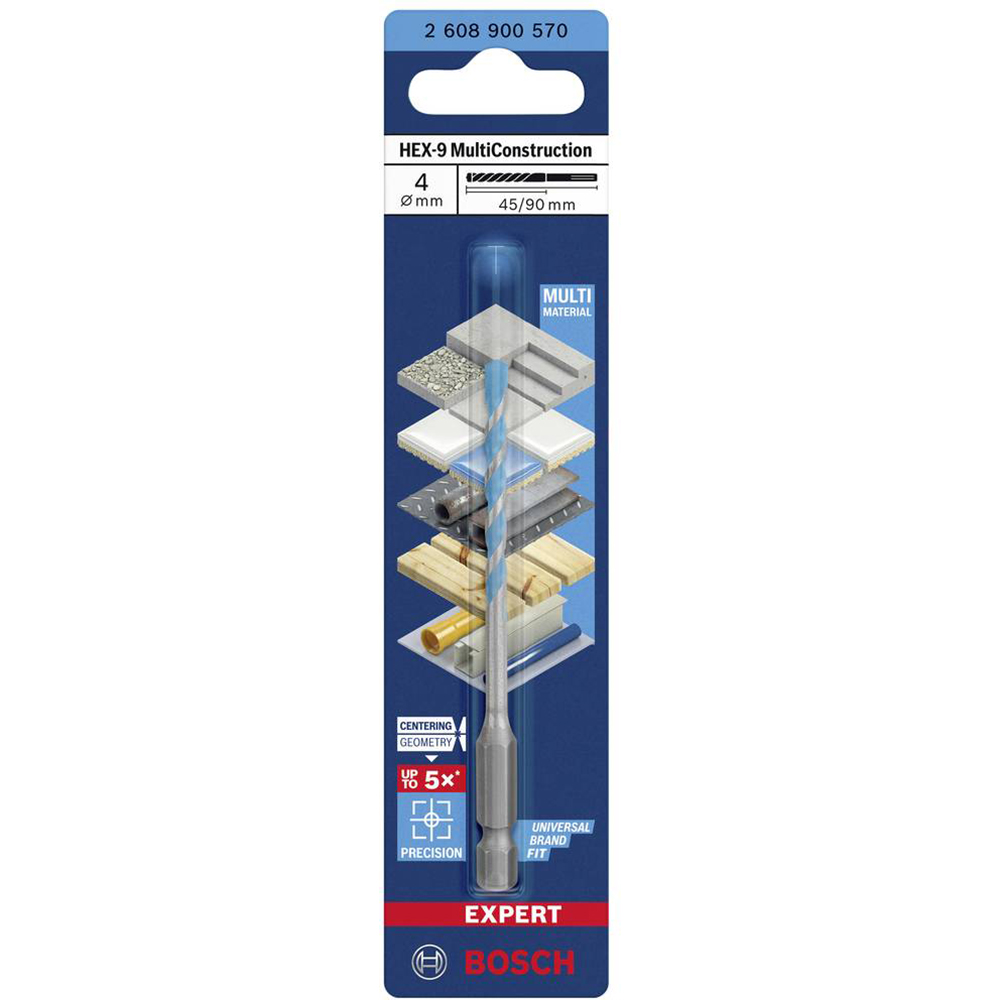 Burghiu HEX-9 BOSCH Expert, 4 x 45/90 mm