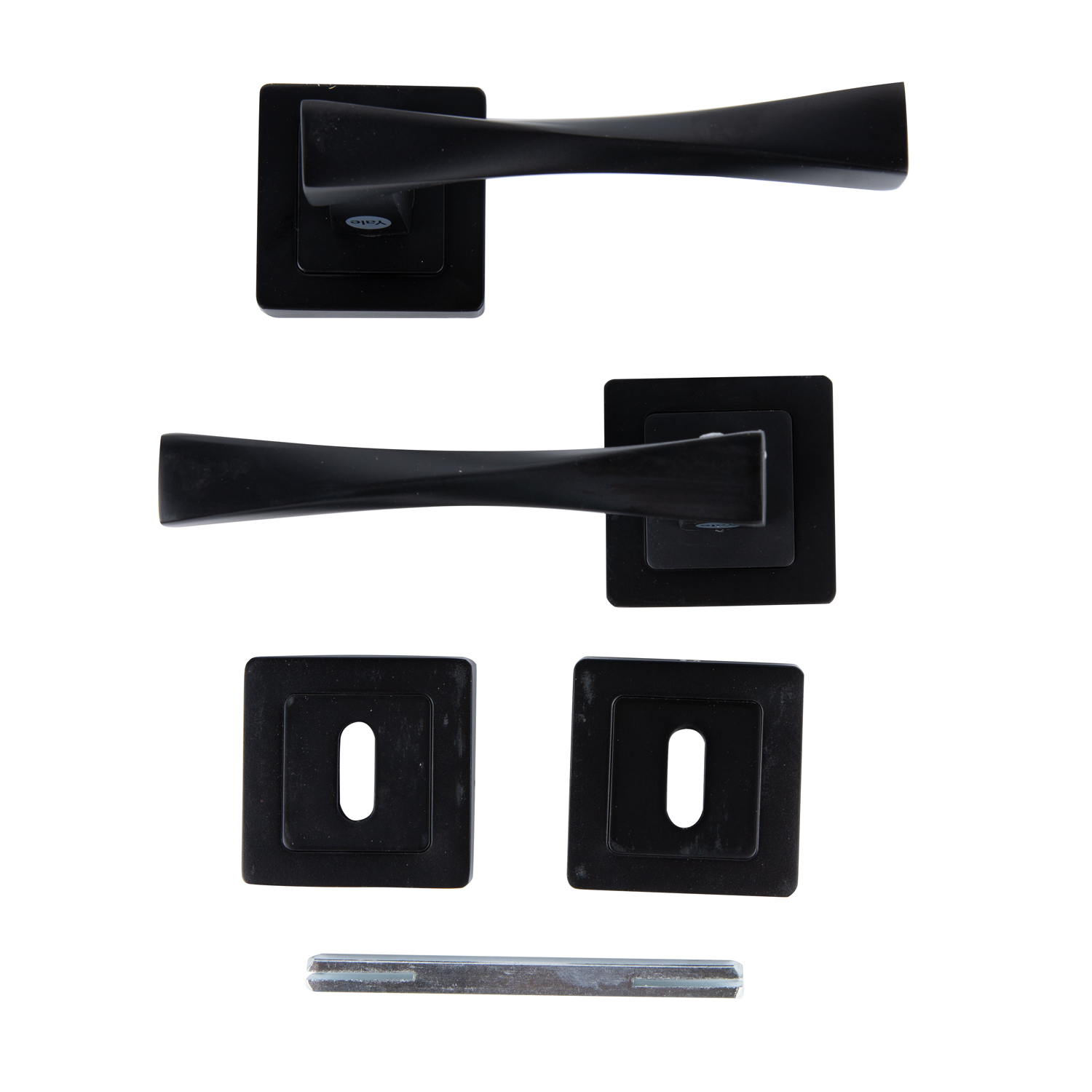 Set manere, rozete cheie, aluminiu, negru, usi de interior Yale Verona