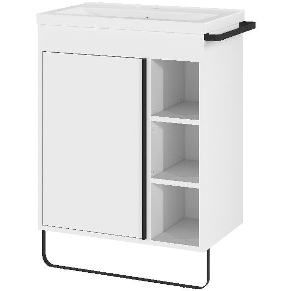 Masca lavoar GoodHome Maza, MDF, 65 x 36 x 82 cm, alb