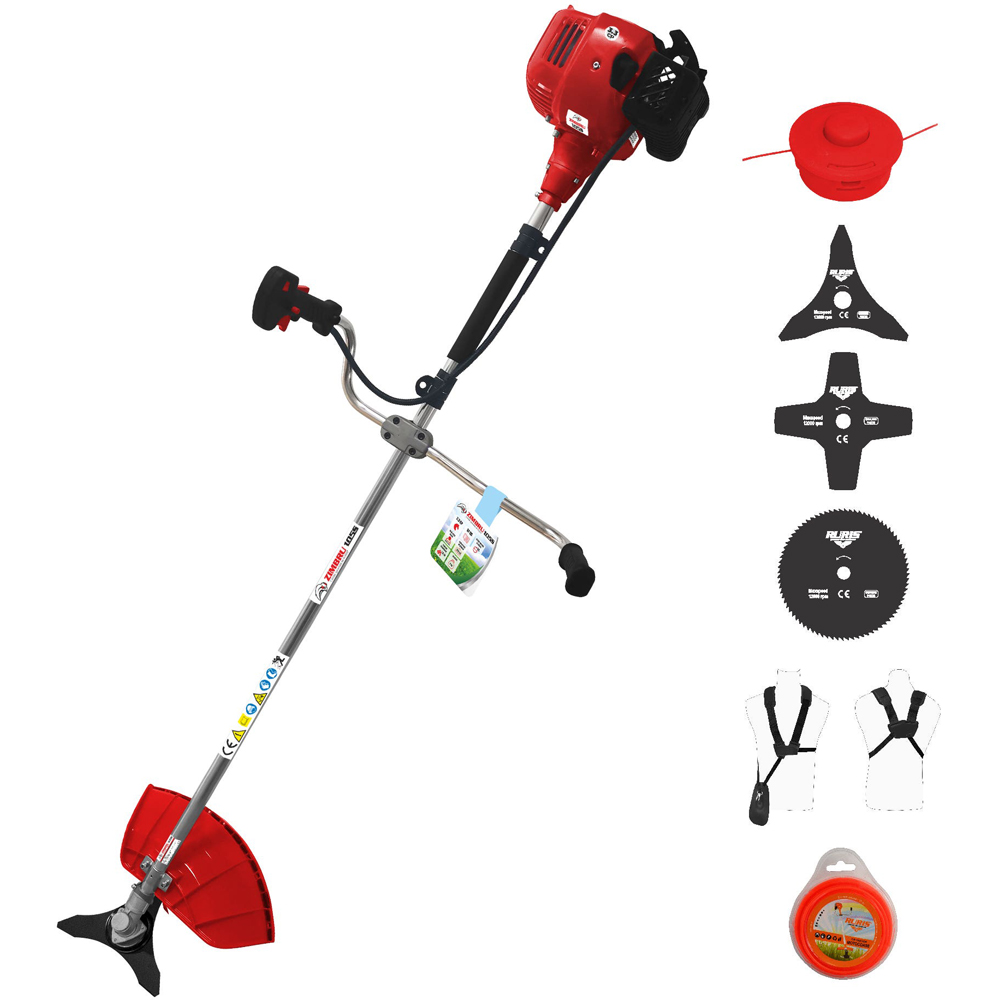 Motocoasa pe benzina Ruris Zimbru 105s, 3.3 CP 57 CC