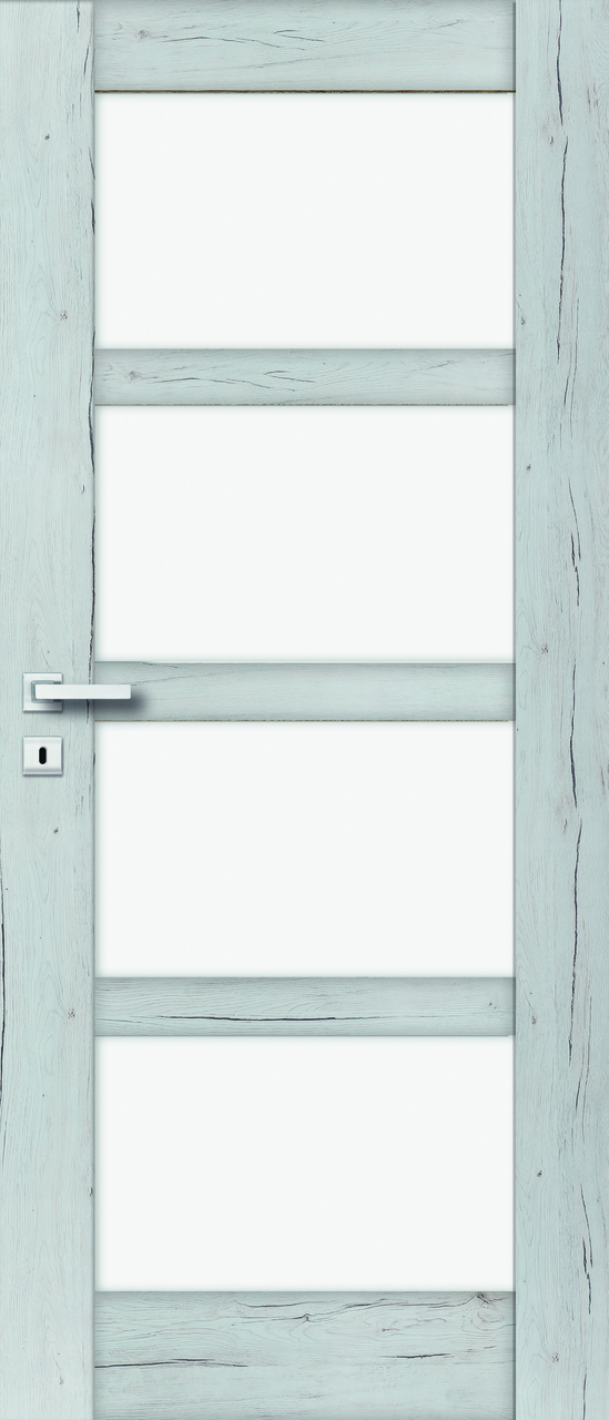 Usa interior Adara, cu geam, dreapta, MDF, 68 x 206 cm, gri
