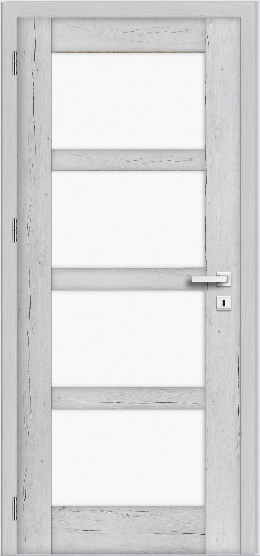 Usa interior Adara, cu geam, dreapta, MDF, 68 x 206 cm, gri