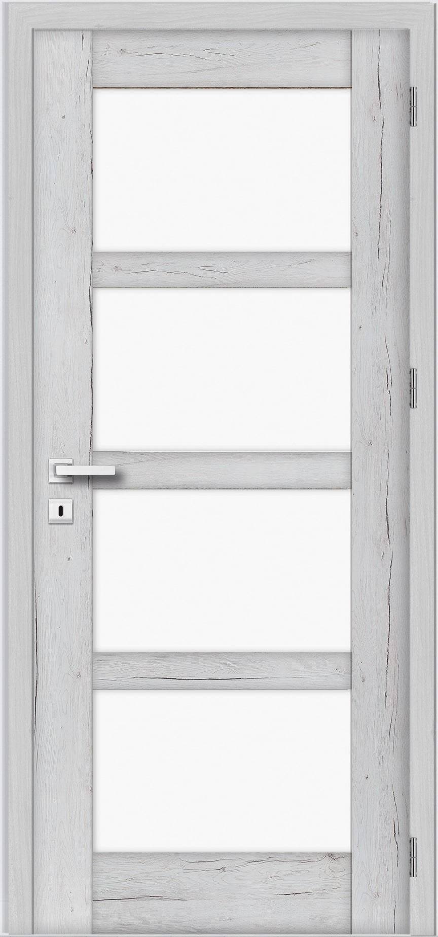 Usa interior Adara, cu geam, stanga, MDF, 78 x 206 cm, gri
