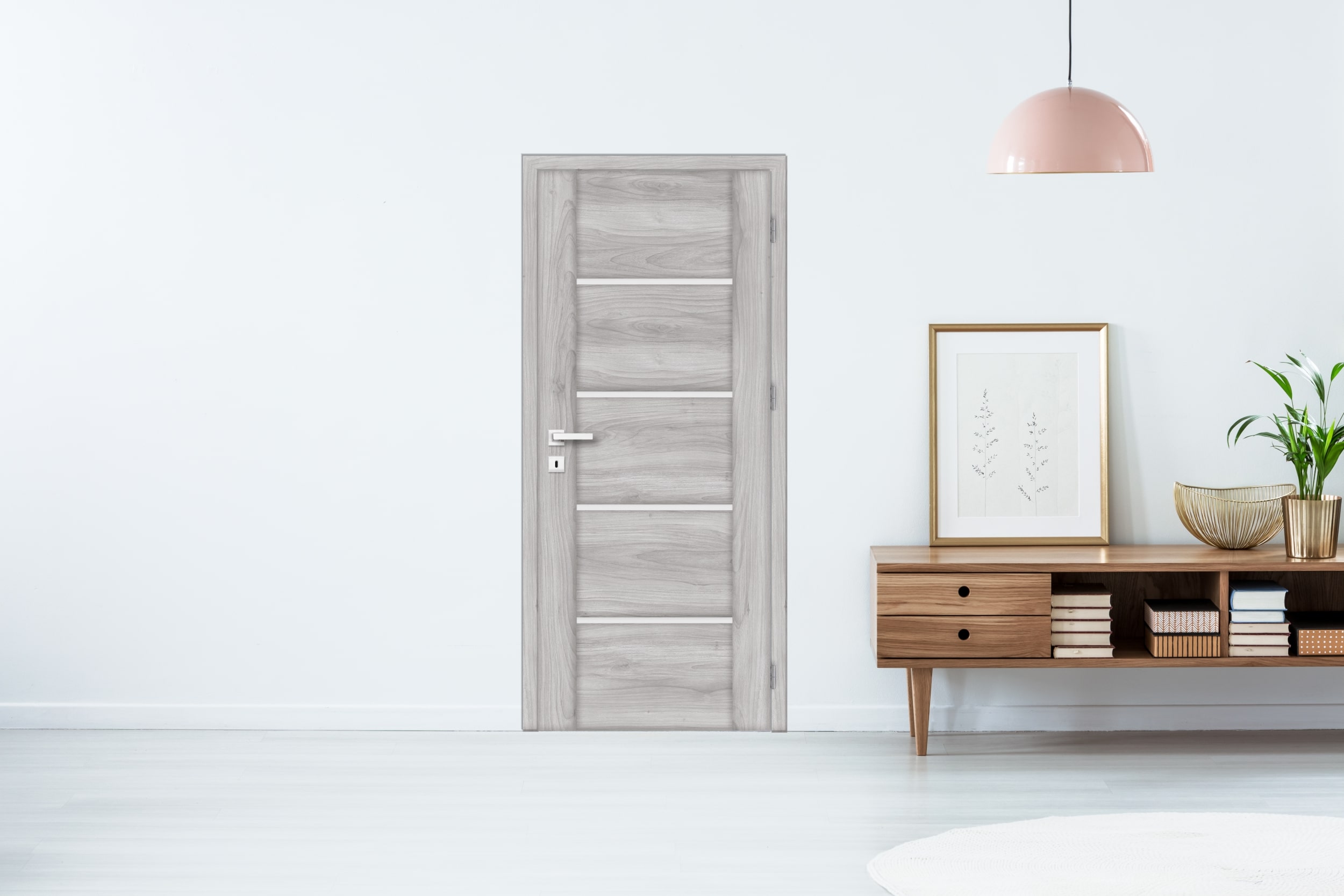 Usa interior Bolzano, cu geam, stanga, MDF, 68 x 206 cm, gri