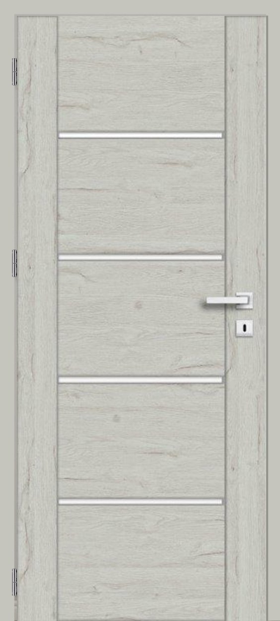 Usa interior Bolzano, cu geam, dreapta, MDF, 78 x 206 cm, gri deschis