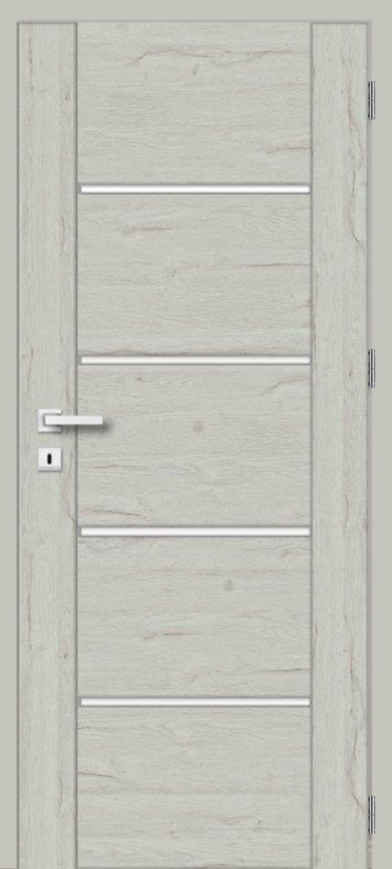 Usa interior Bolzano, cu geam, stanga, MDF, 88 x 206 cm, gri deschis