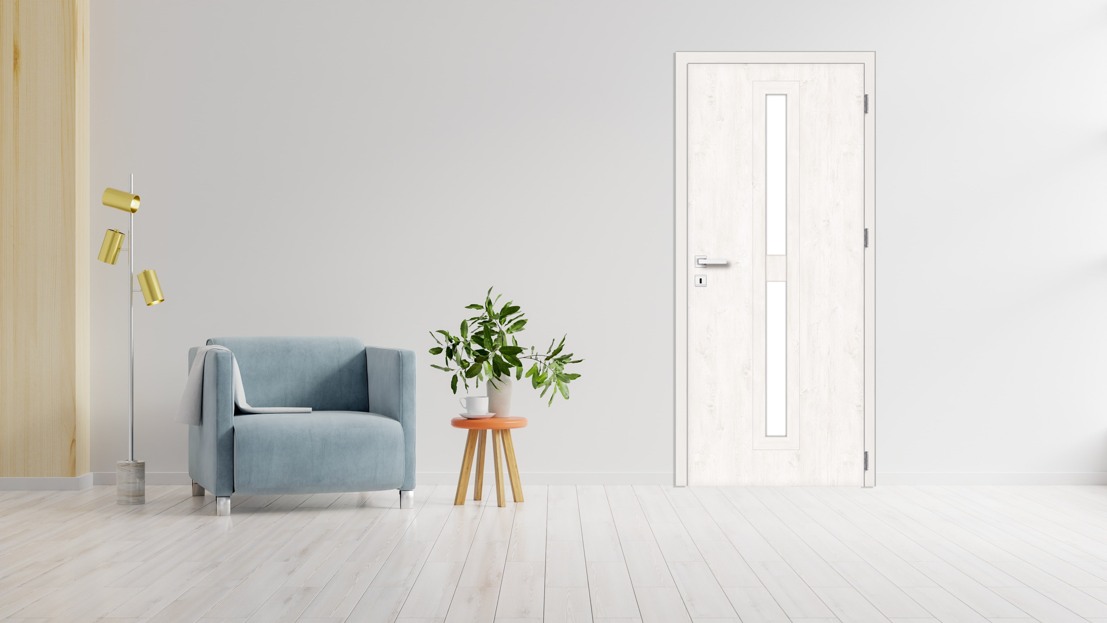 Usa interior Klaro, cu geam, dreapta, MDF, 78 x 206 cm, stejar