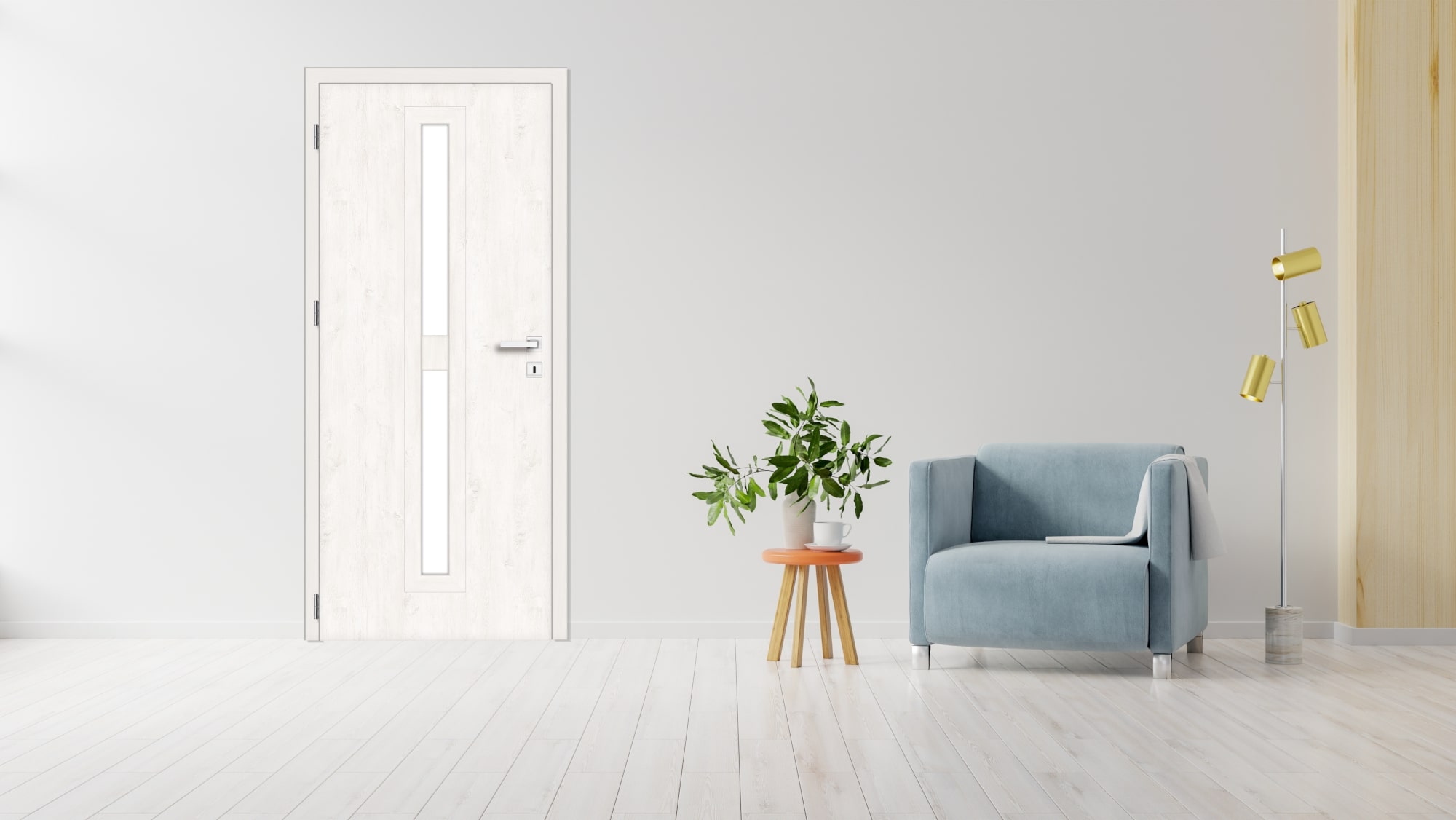 Usa interior Klaro, cu geam, dreapta, MDF, 78 x 206 cm, stejar