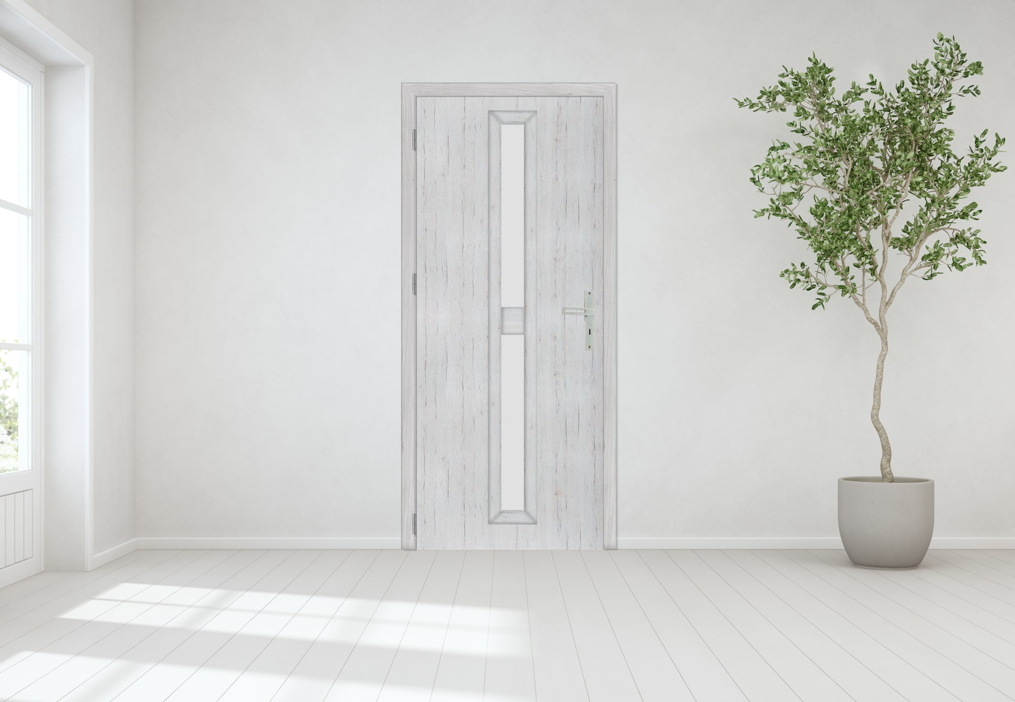 Usa interior Klaro, cu geam, dreapta, MDF, 68 x 206 cm, gri stejar