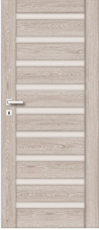 Usa interior Korfu, cu geam, dreapta, MDF, 68 x 206 cm, gri stejar