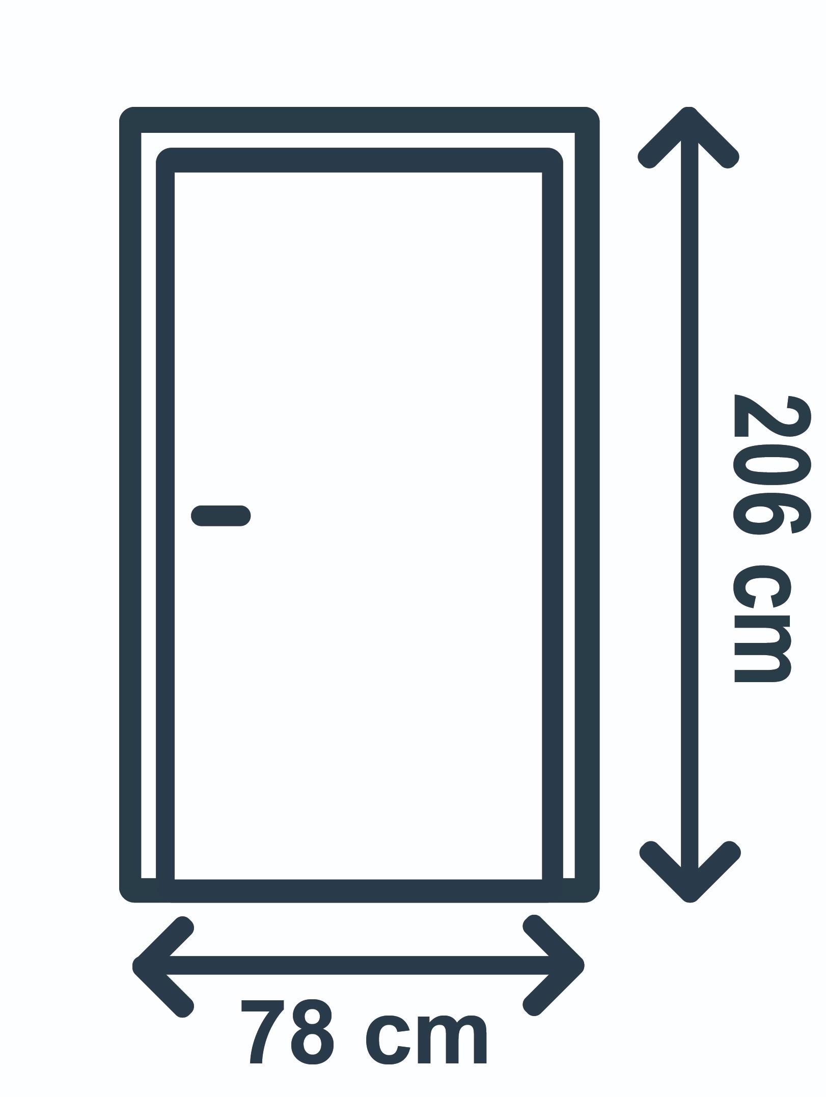 Usa interior Korfu, cu geam, stanga, MDF, 78 x 206 cm, gri stejar