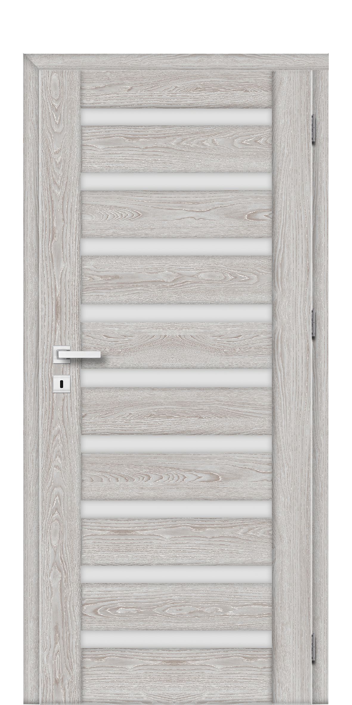 Usa interior Korfu, cu geam, dreapta, MDF, 88 x 206 cm, gri stejar