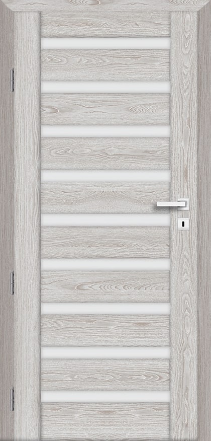 Usa interior Korfu, cu geam, dreapta, MDF, 88 x 206 cm, gri stejar