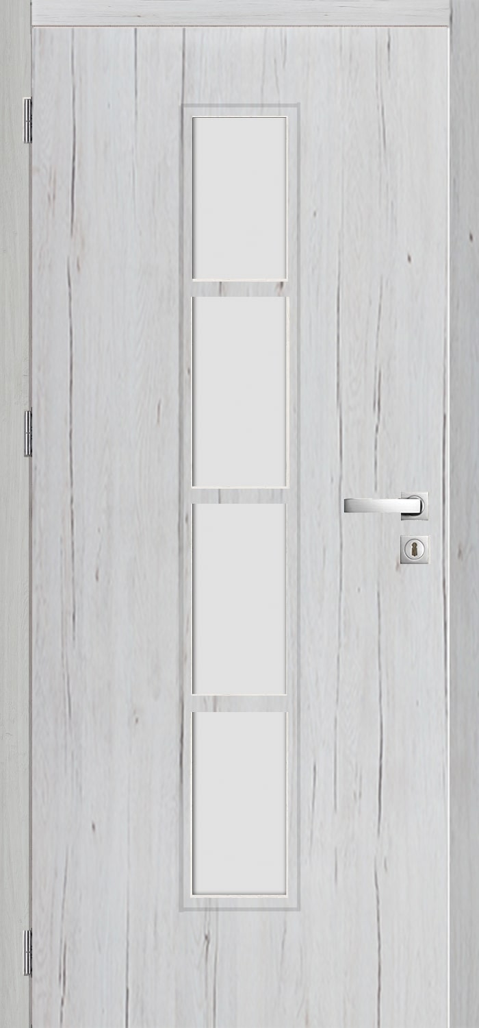 Usa interior Olga, cu geam, dreapta, MDF, 68 x 206 cm, gri stejar