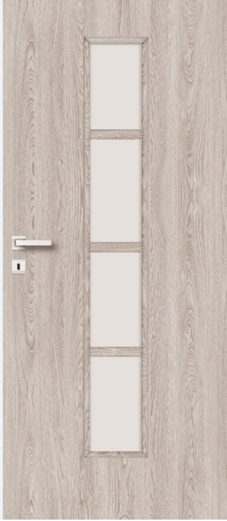 Usa interior Olga, cu geam, dreapta, MDF, 78 x 206 cm, gri stejar