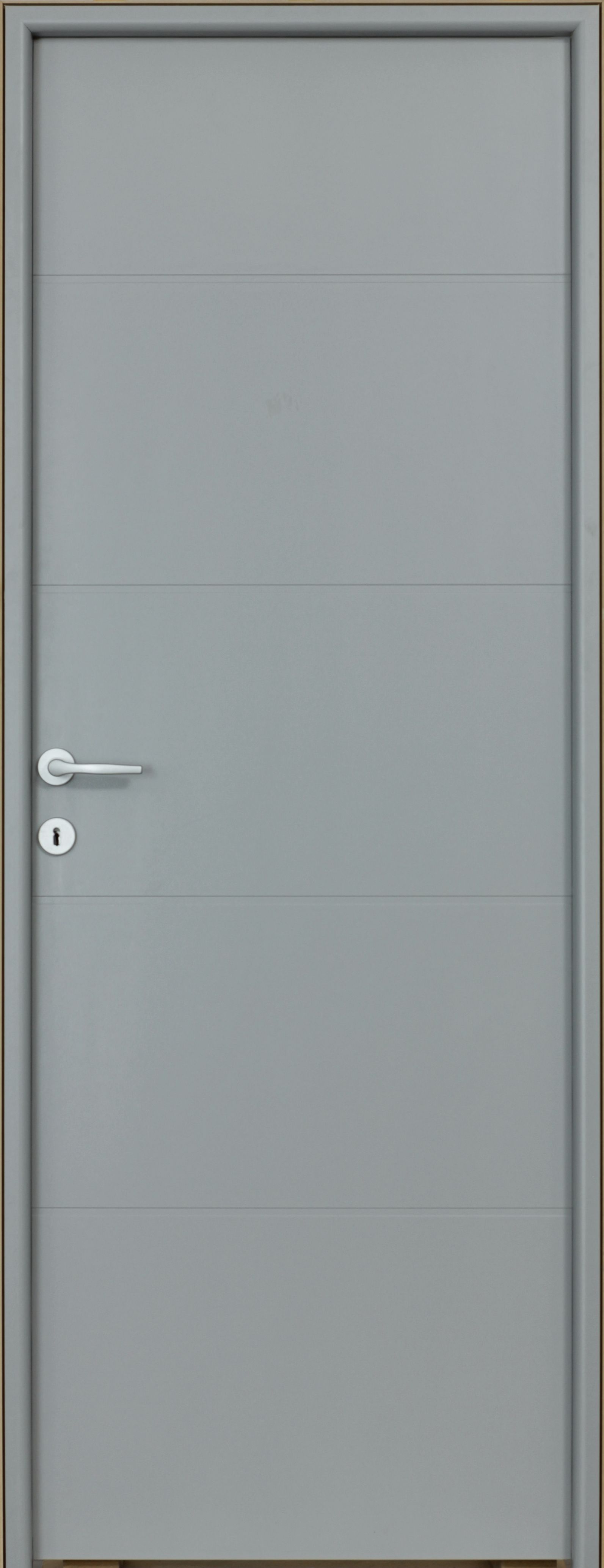 Usa interior Partas, fara geam, reversibila, HDF, 78 x 203 cm, gri