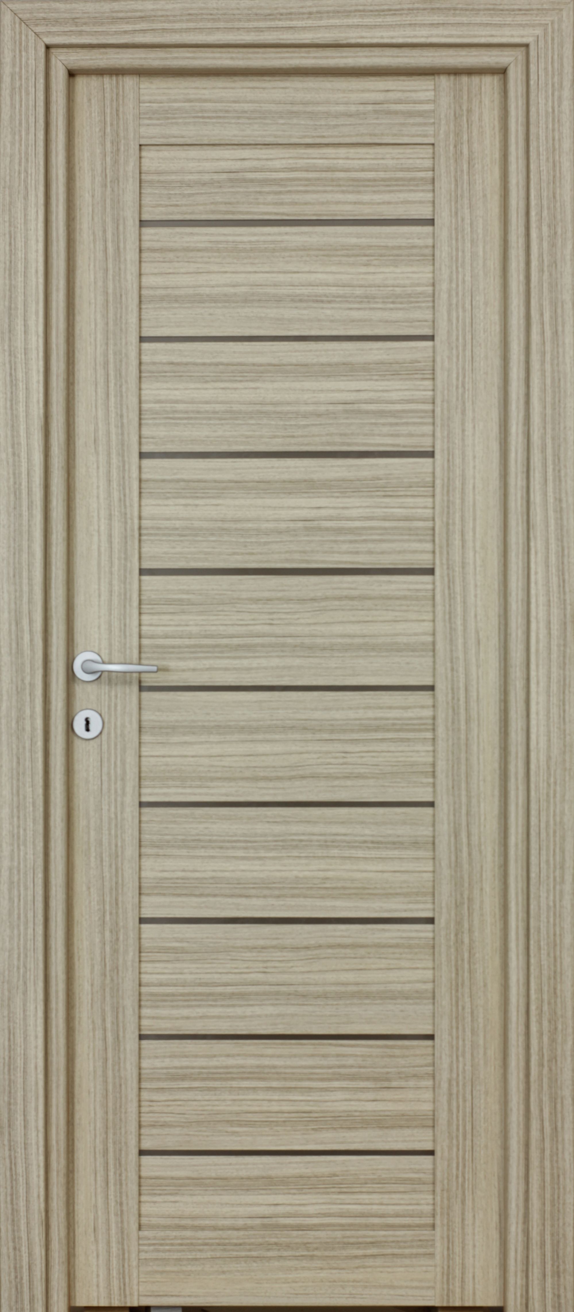 Usa interior Tarra, cu geam, reversibila, MDF, 68 x 203 cm, crem