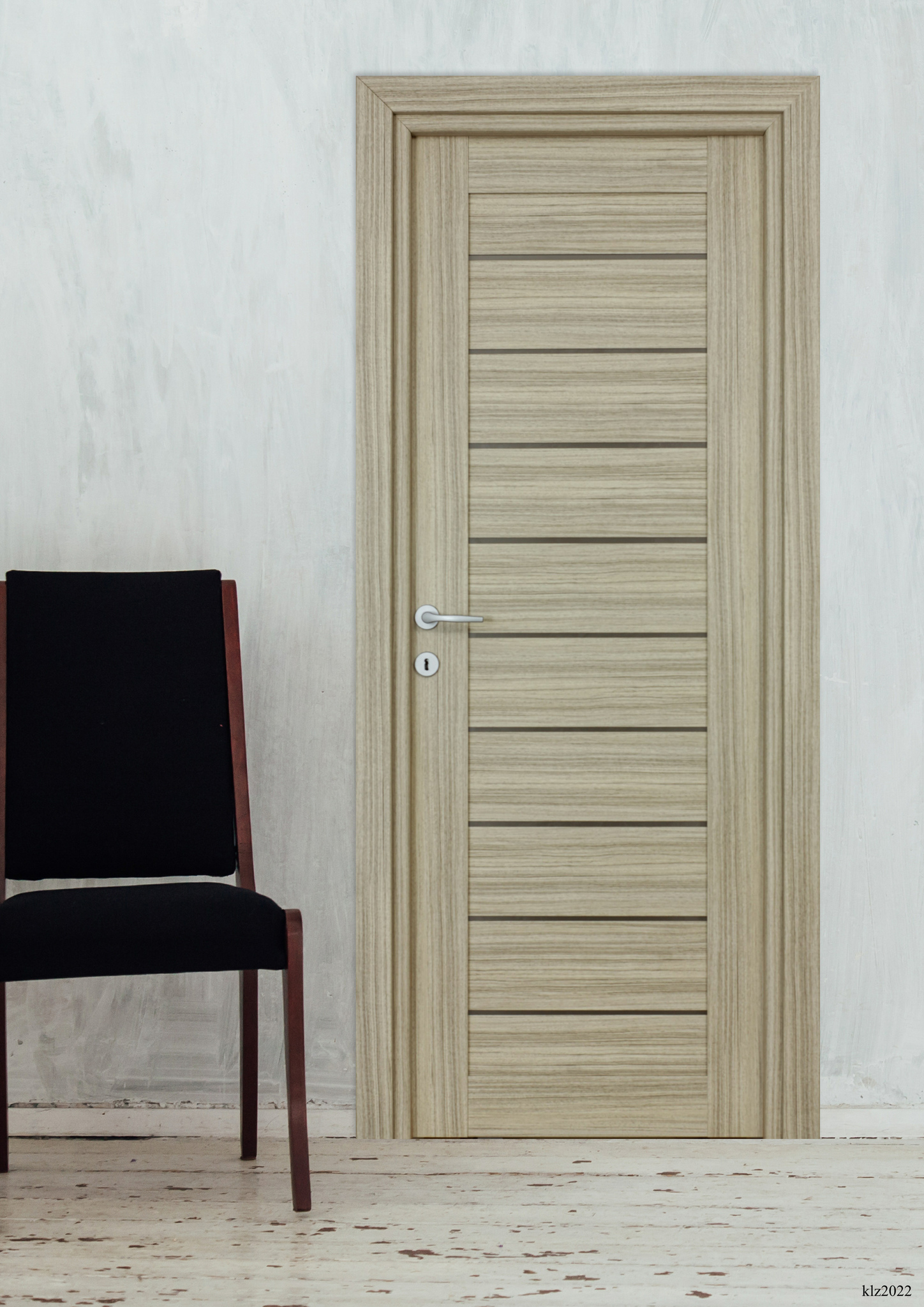 Usa interior Tarra, cu geam, reversibila, MDF, 78 x 203 cm, crem