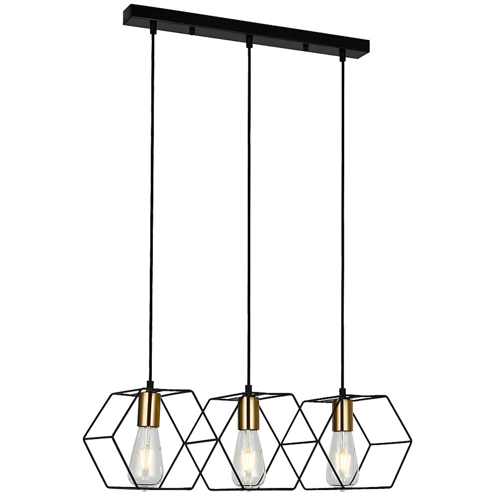 Pendul cu 3 becuri ITALUX Aina PND-74889-3-BK, E27, 40W, IP20, negru
