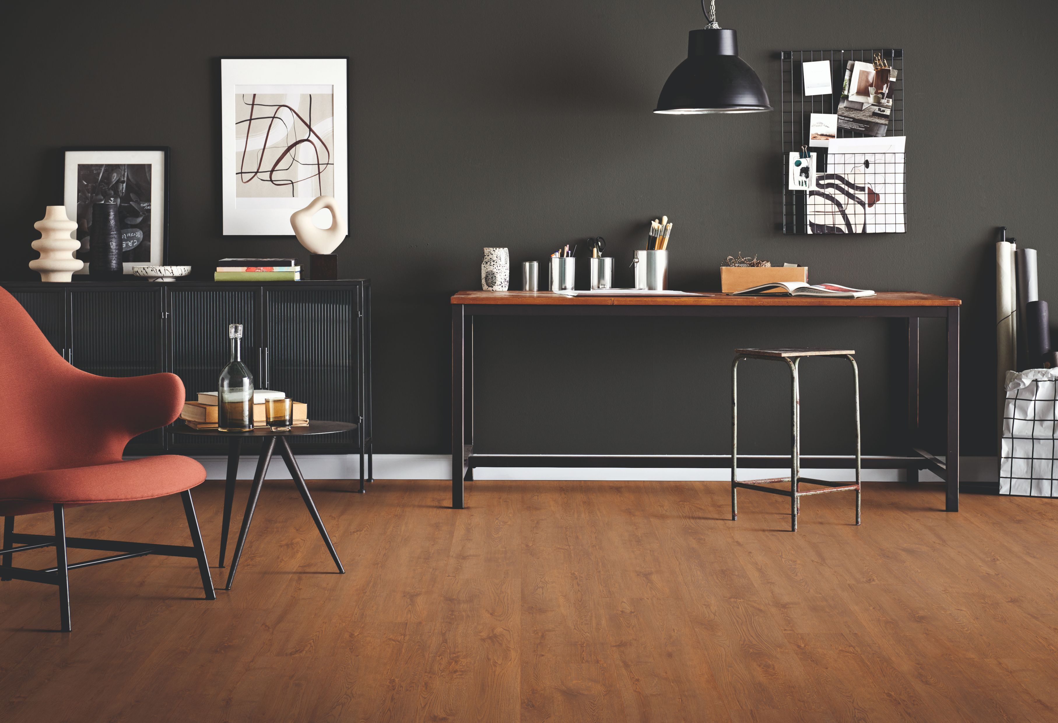 Parchet laminat GoodHome, 8 mm, maro, HDF, AC4, 2.54 mp/cutie