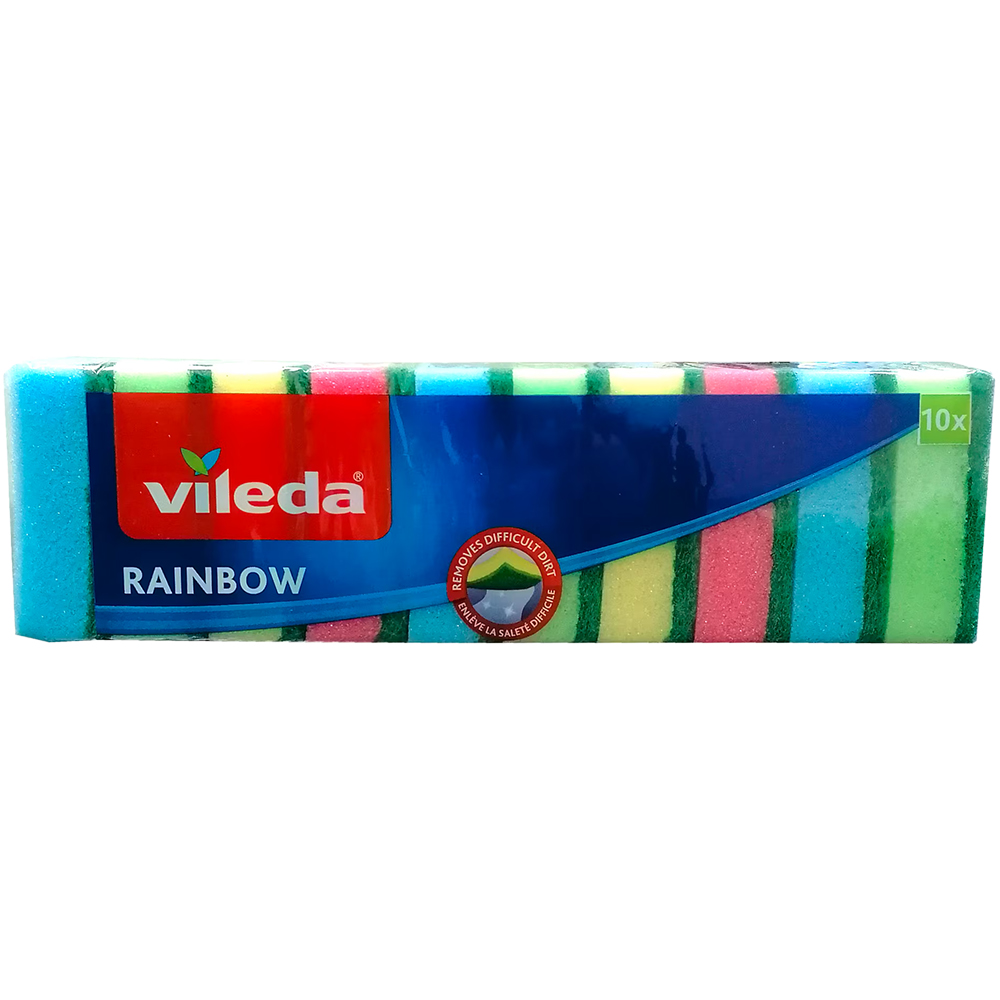 Burete de vase VILEDA Rainbow, 10 bucati