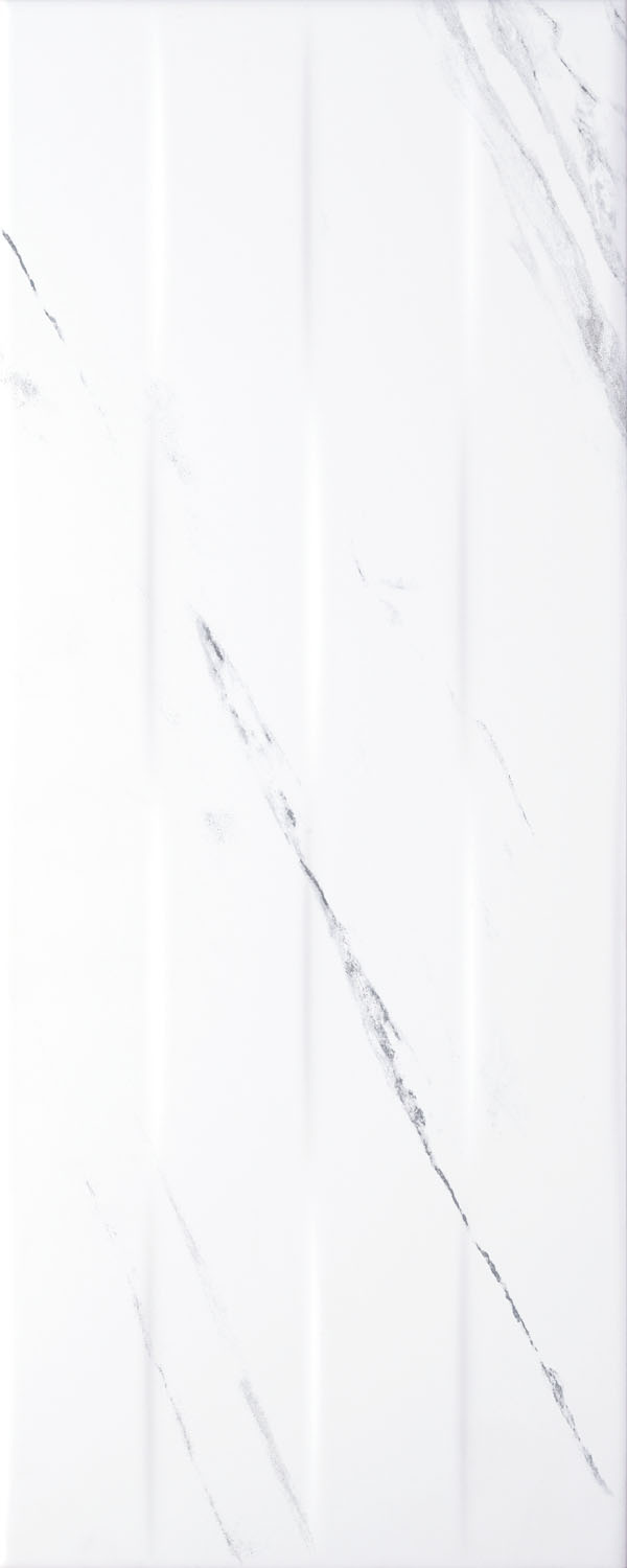 Faianta KAI Elada Stripes, alb, 20 x 50 cm, grosime 9 mm, 1.3 mp/cutie m2