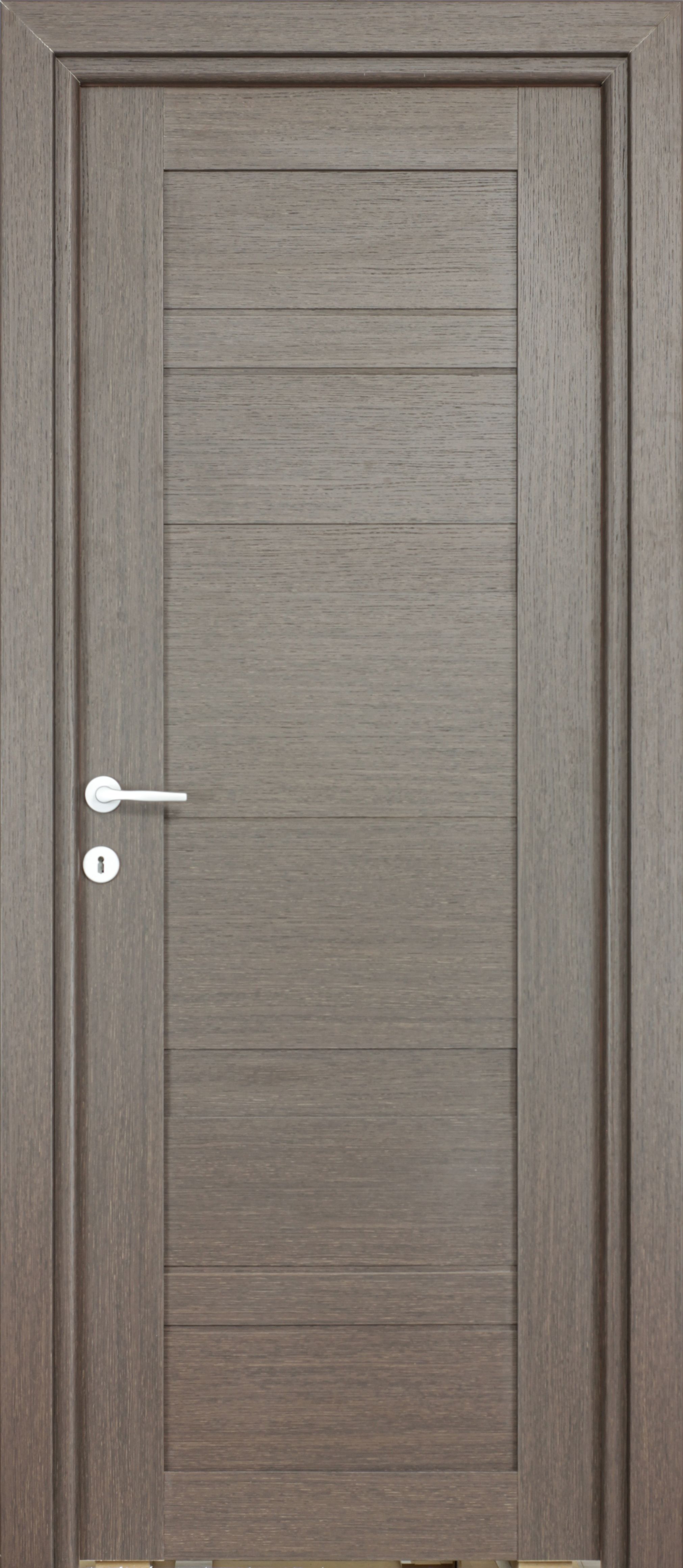 Usa interior Amyra, fara geam, reversibila, MDF, 88 x 203 cm, maro inchis