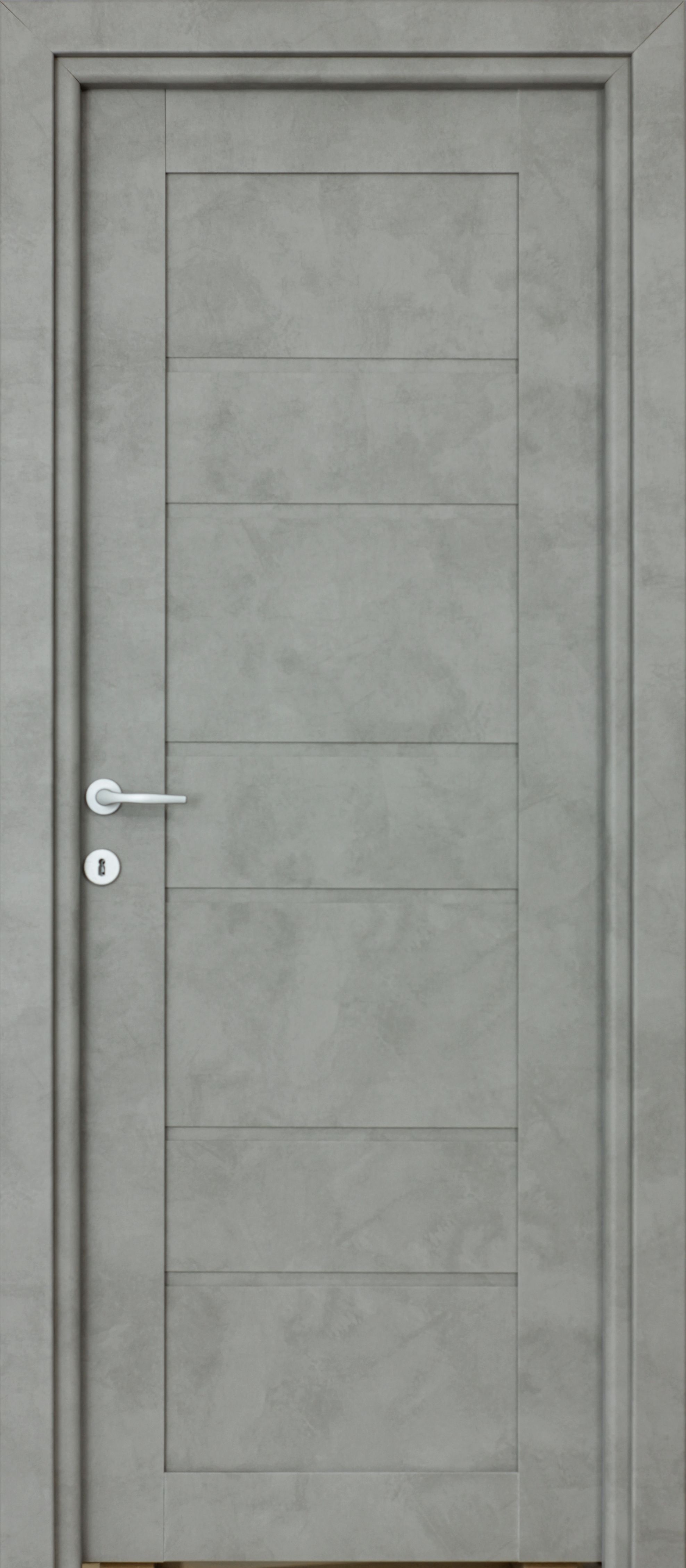 Usa interior Kira, fara geam, reversibila, MDF, 68 x 203 cm, gri inchis