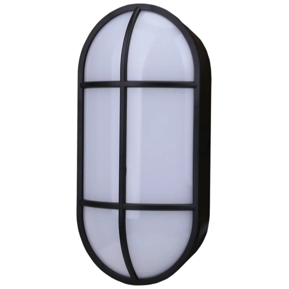 Lampa ovala Bulkhead GoodHome, LED integrat, 16 W, IP44, rezistenta la umiditate, negru