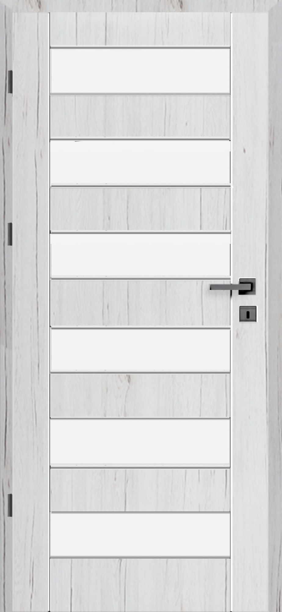 Usa interior Trame, cu geam, dreapta, MDF, 88 x 206 cm, gri