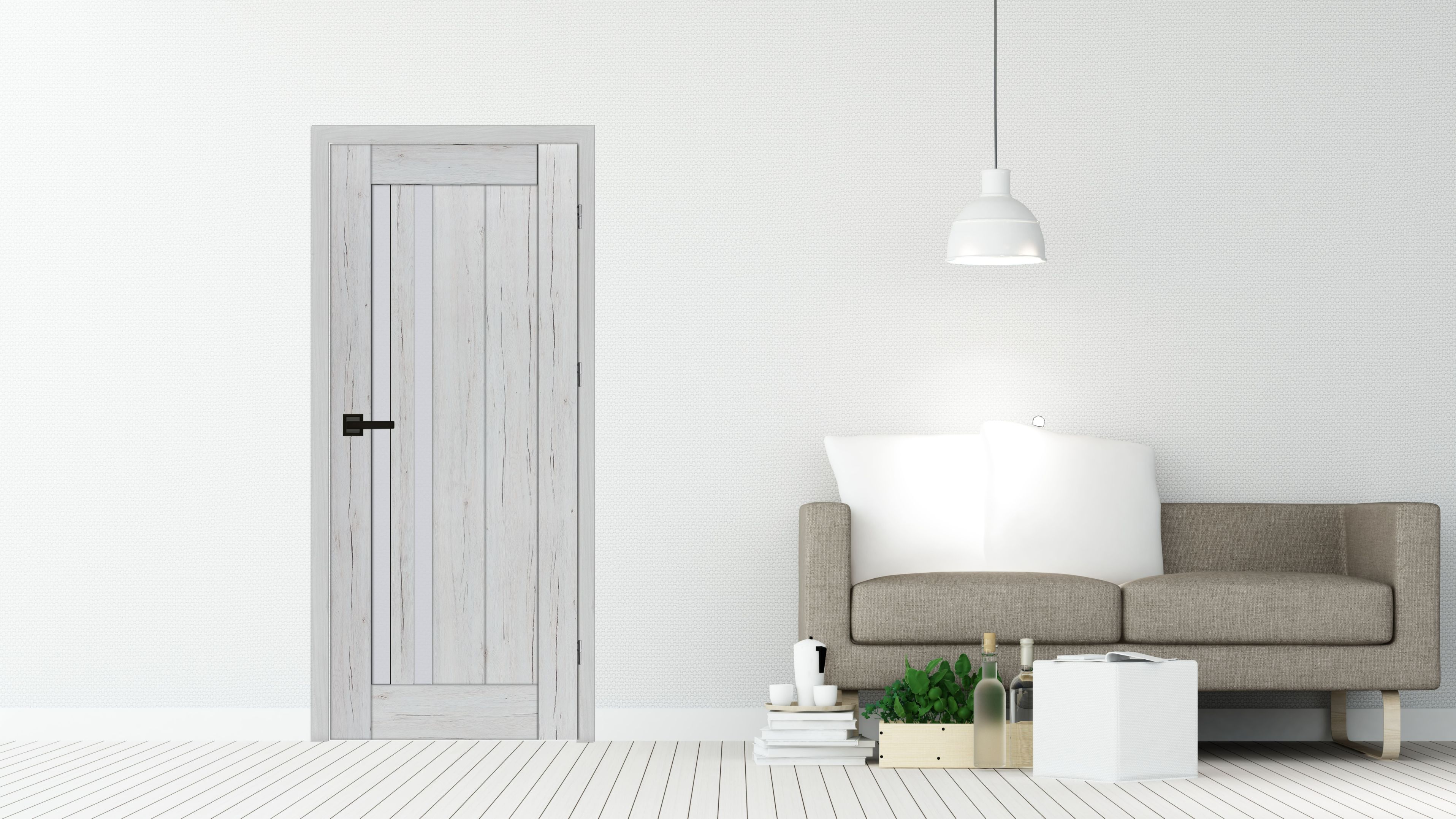 Usa interior Vivo, cu geam, dreapta, MDF, 88 x 206 cm, gri