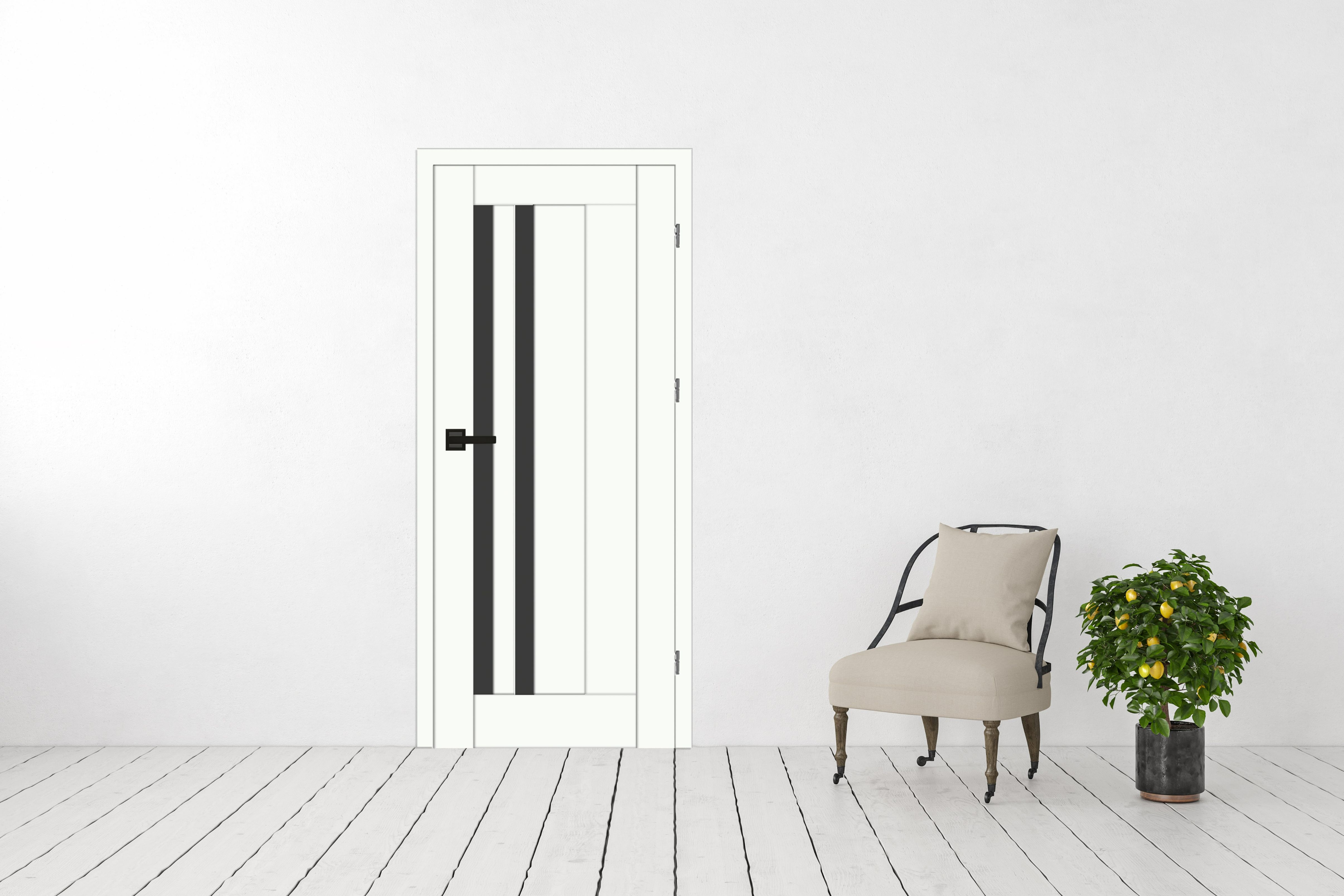 Usa interior Vivo, cu geam, dreapta, MDF, 68 x 206 cm, alb