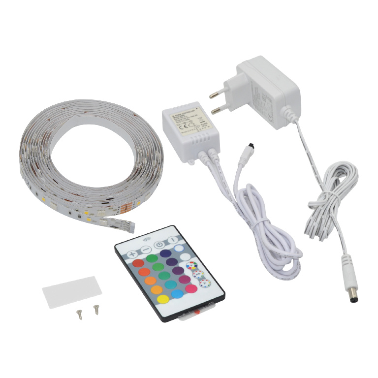 Banda LED RGB cu telecomanda GOODHOME Waldeck, 16W, 1200 lm, 3 m