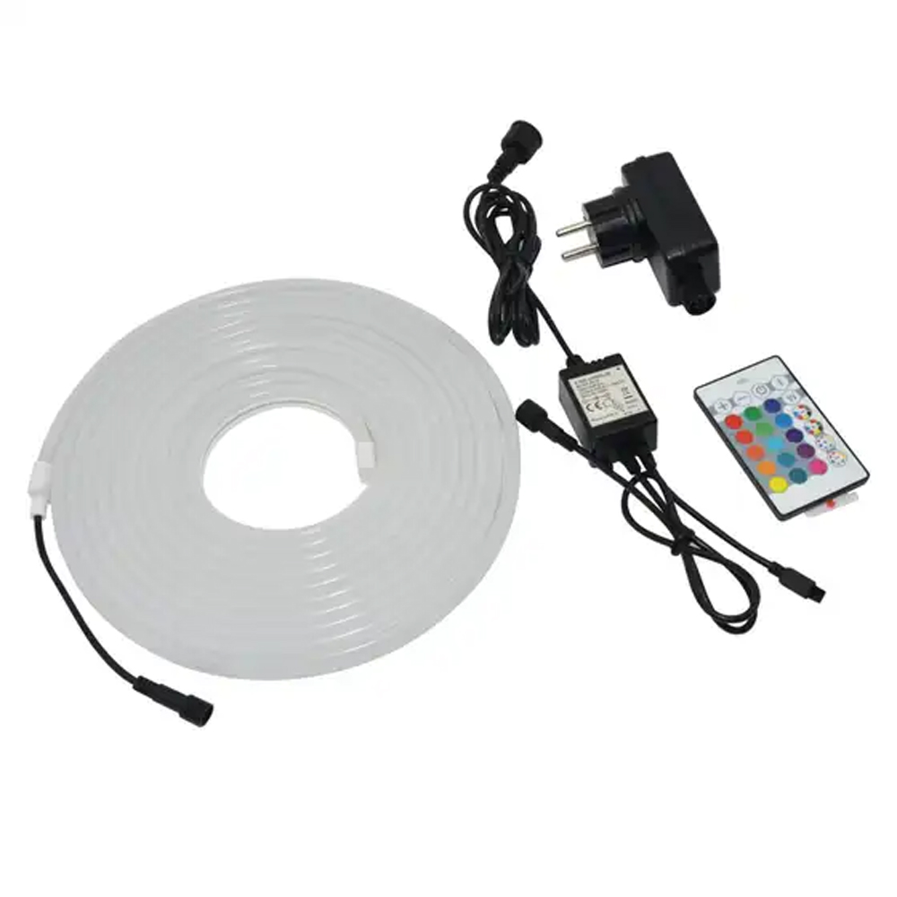 Banda neon RGB GOODHOME Almeida 101381490, cu telecomanda, 22W, 5m