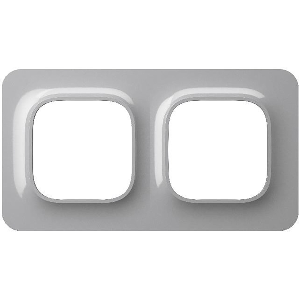 Placa dubla decorativa KENNET JACOBSEN, ABS, argintiu