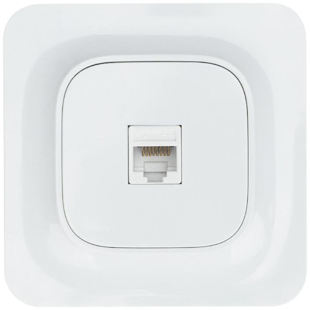 Priza RJ45 JACOBSEN, ABS, alb